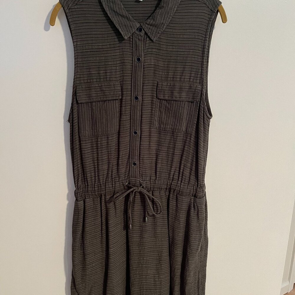 Splendid Button-down Mini Dress in Olive, M